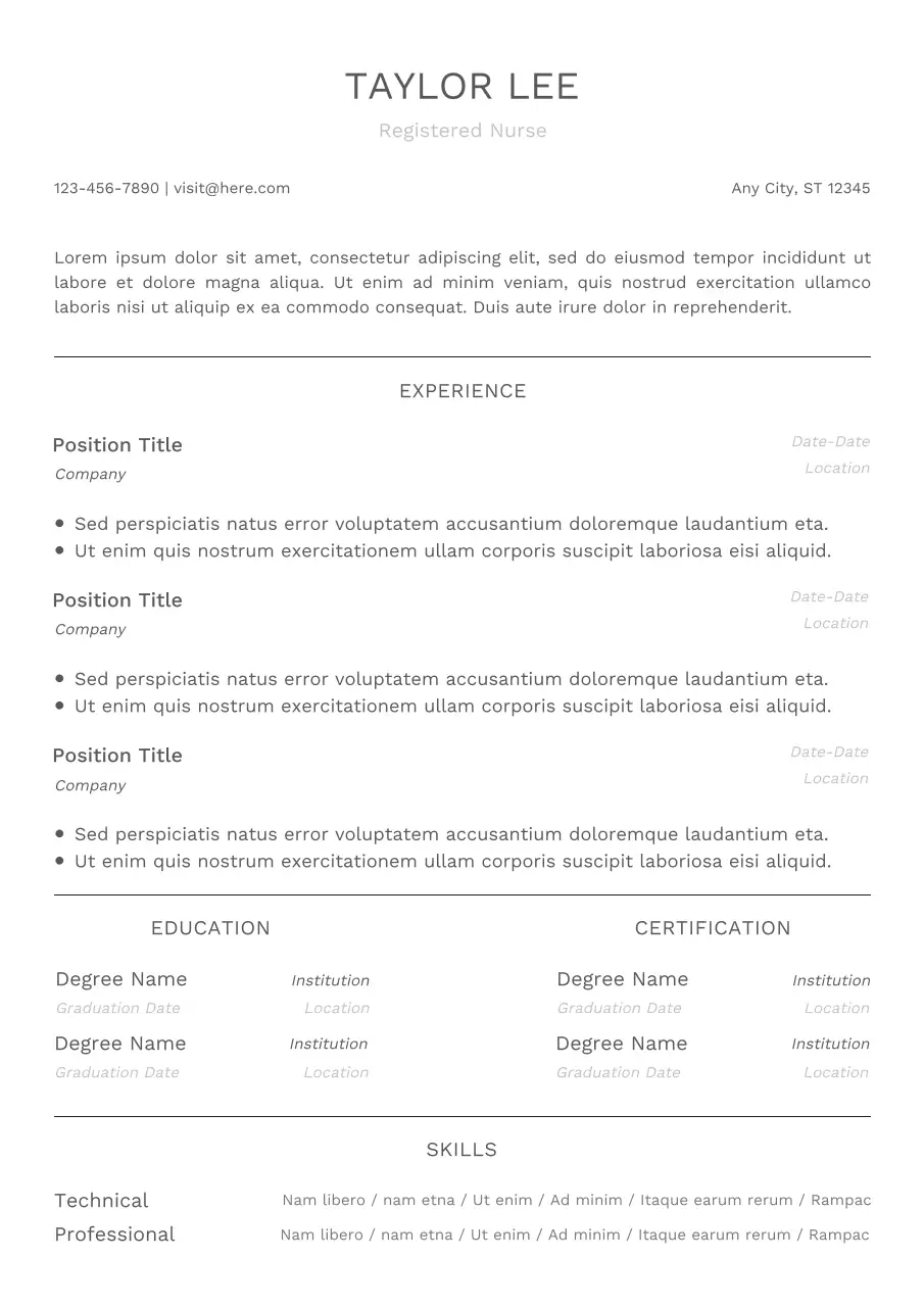 White Classical Simple and Modern CV Template