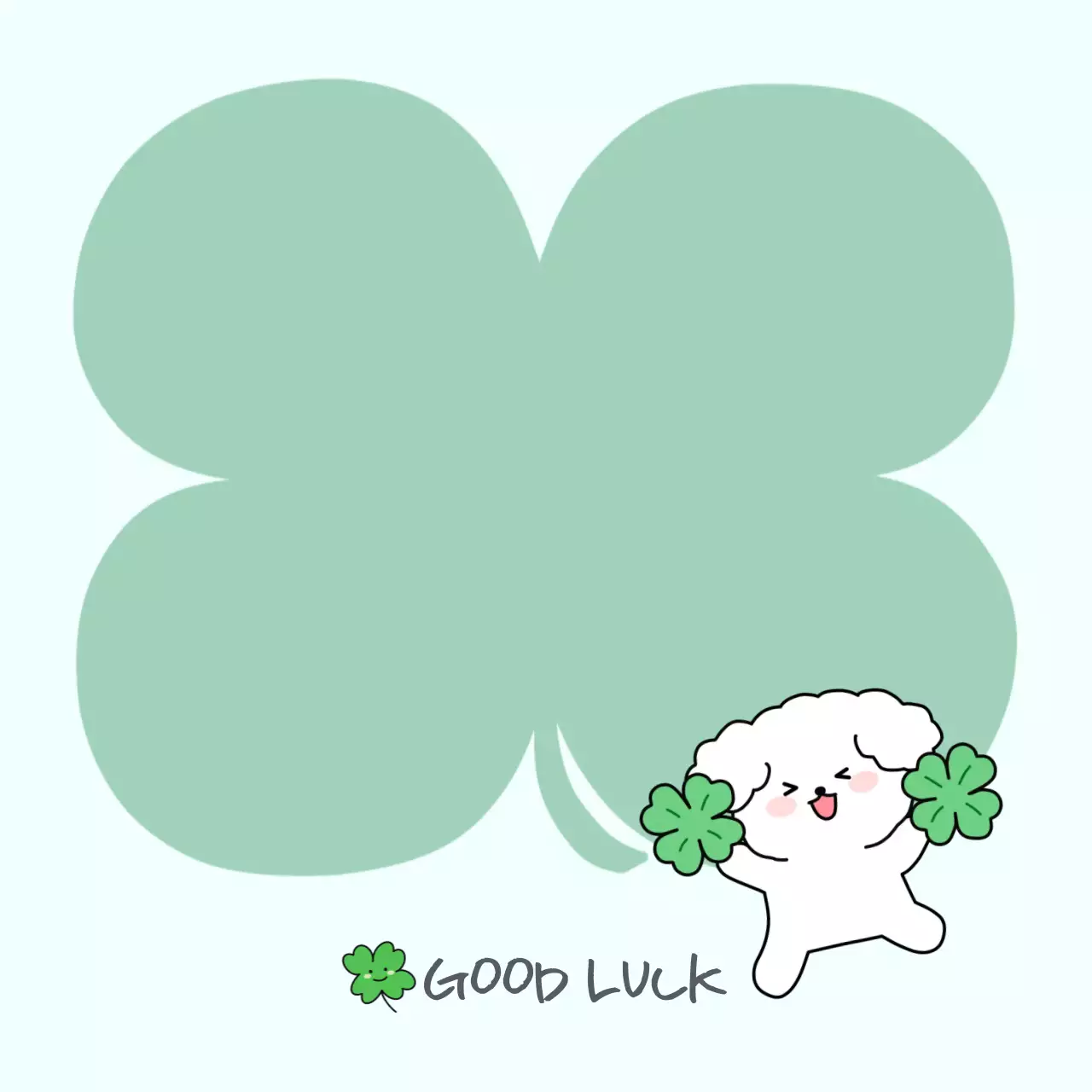 민트 아기자기한 행운 엽서