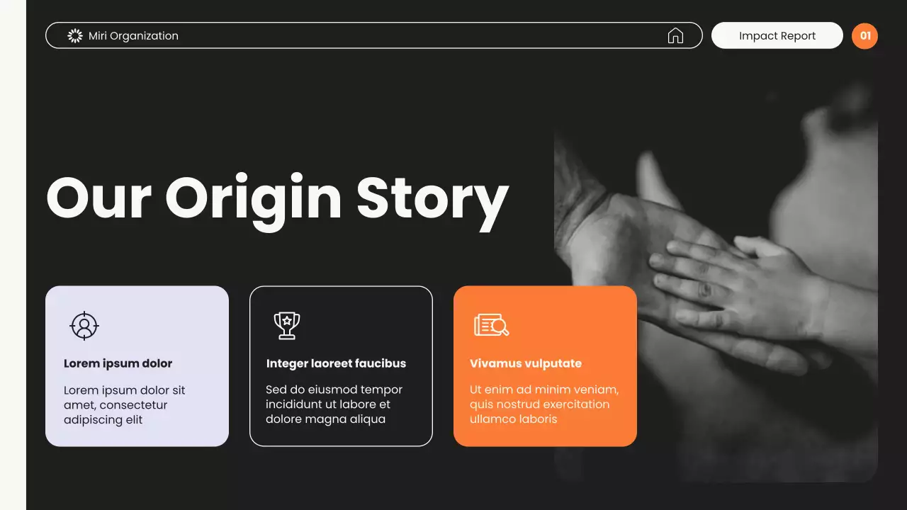 White and Orange Modern Non-Profit Impact Report Presentation