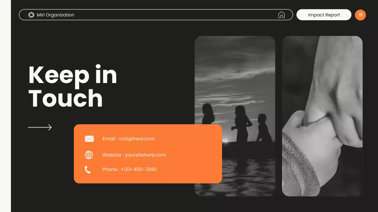 White and Orange Modern Non-Profit Impact Report Presentation