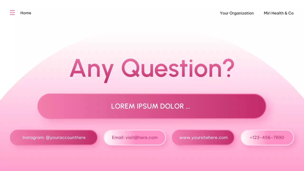 Pink Modern Women's Health Presentation