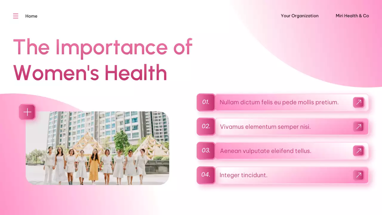 Pink Modern Women's Health Presentation