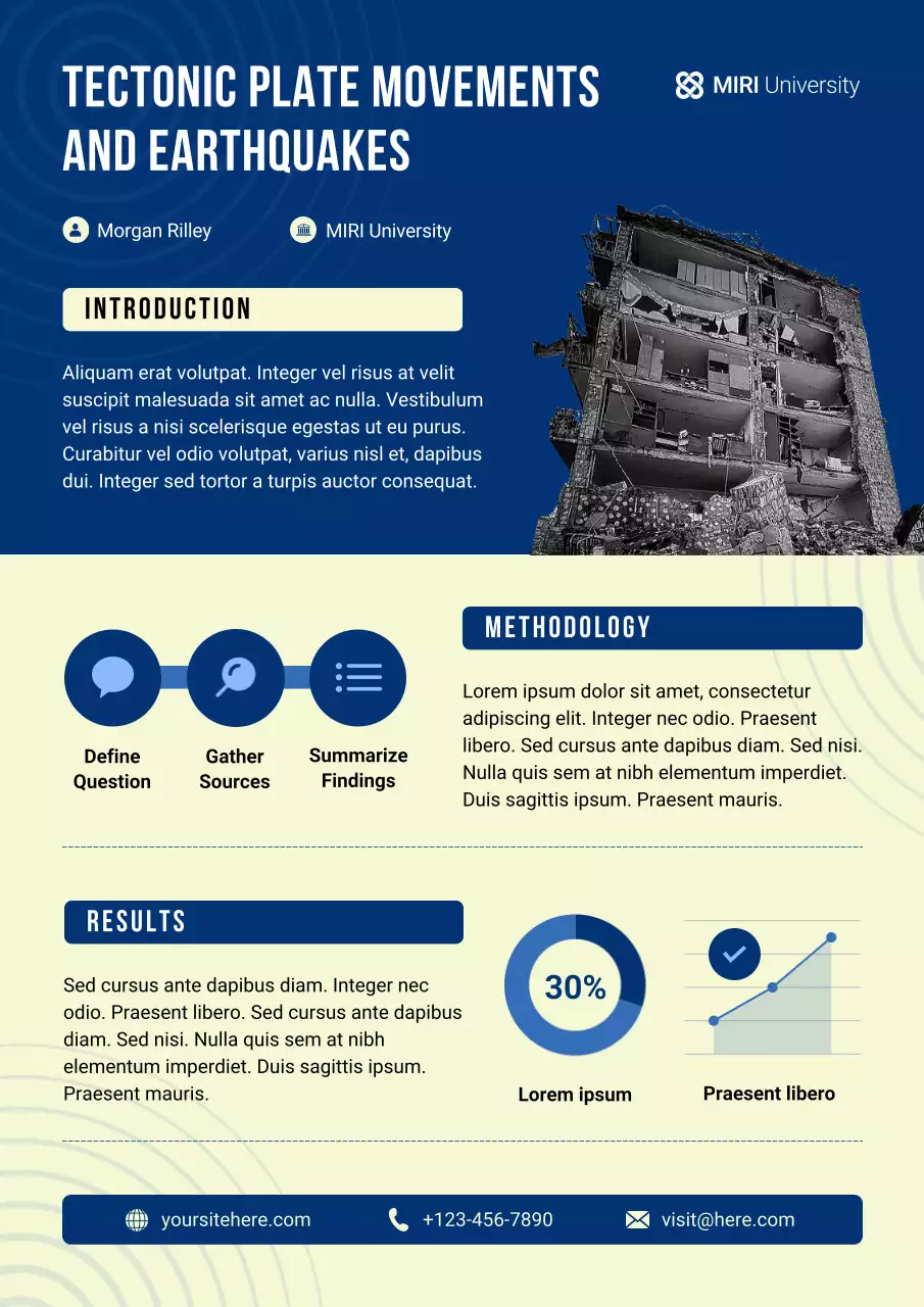 Blue and Cream Minimalism Geology Research Poster