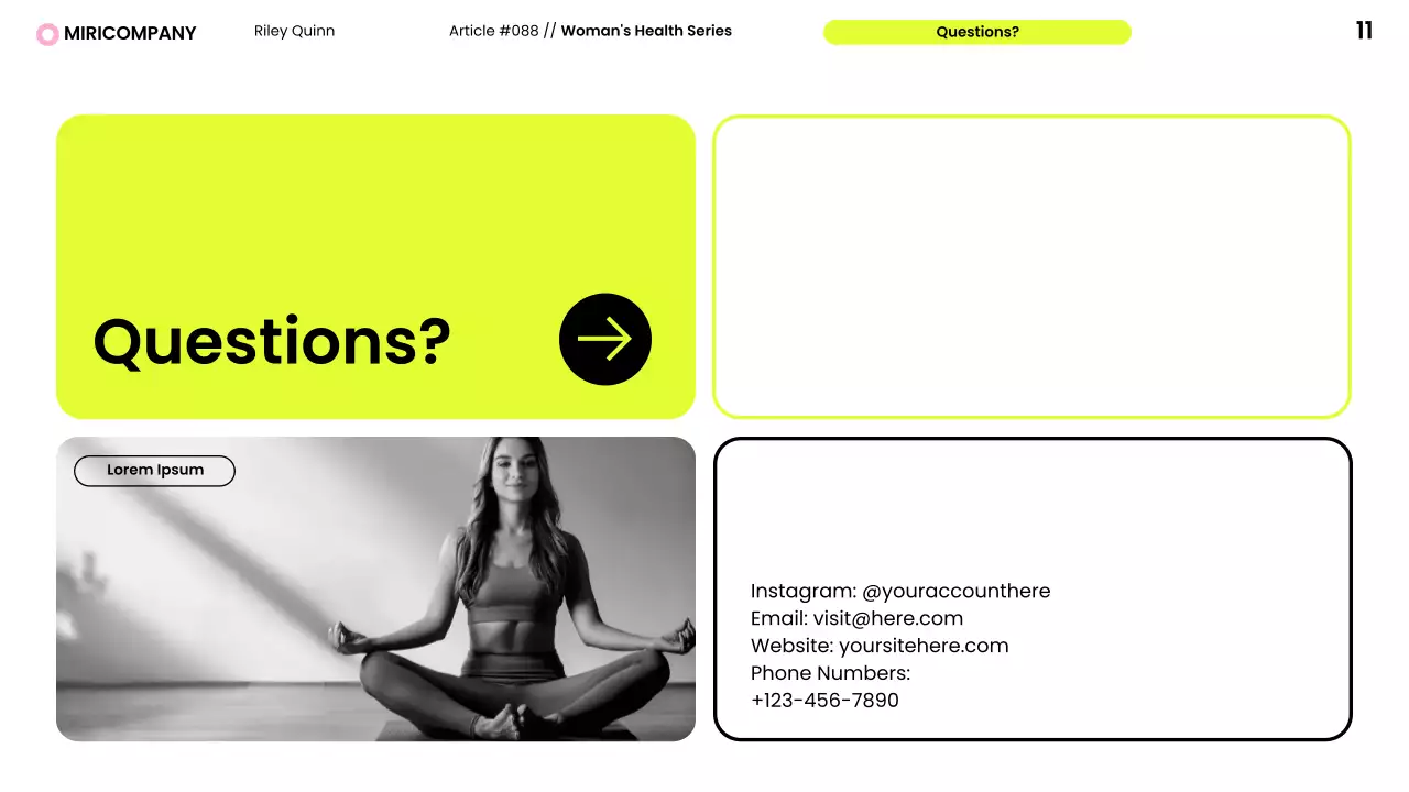 Yellow Neon Modern Women's Health Insight Presentation