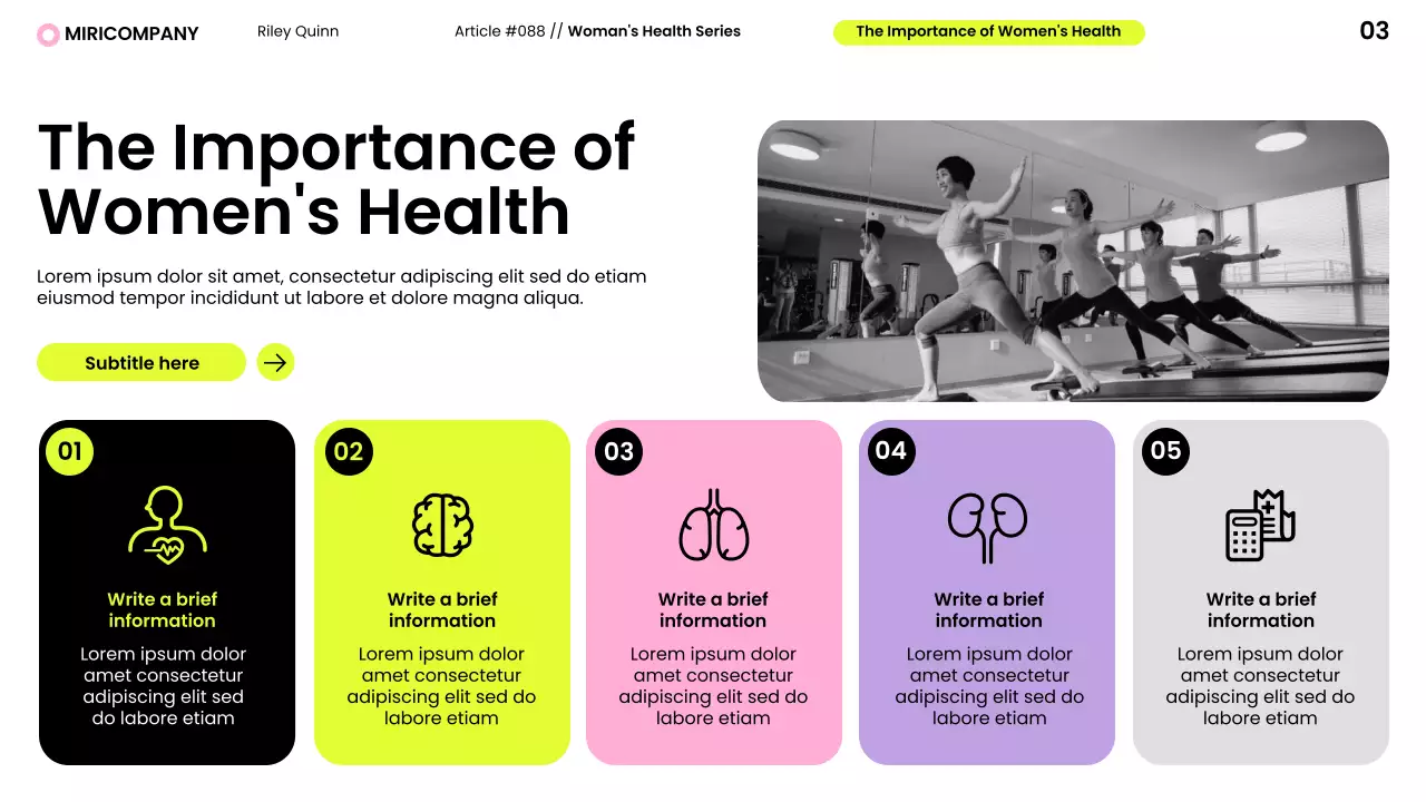 Yellow Neon Modern Women's Health Insight Presentation