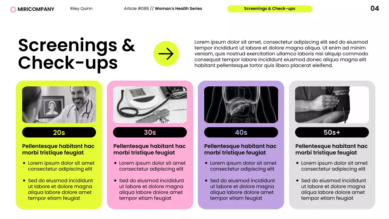 Yellow Neon Modern Women's Health Insight Presentation