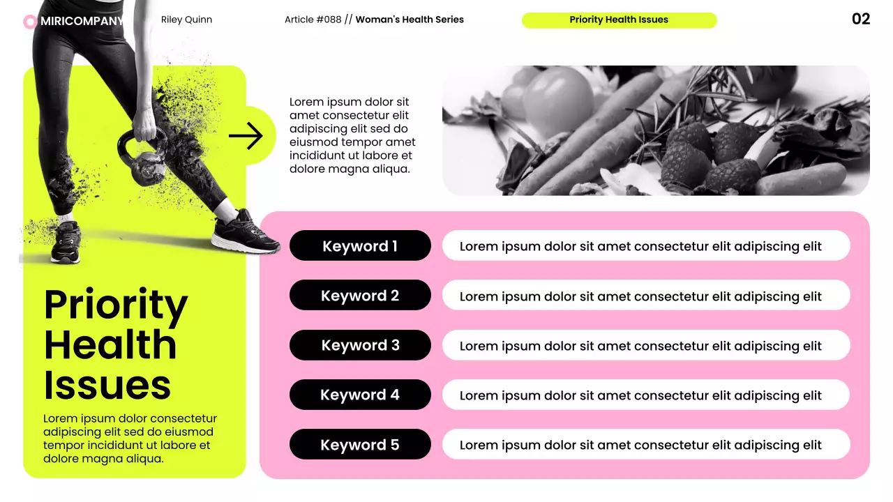 Yellow Neon Modern Women's Health Insight Presentation