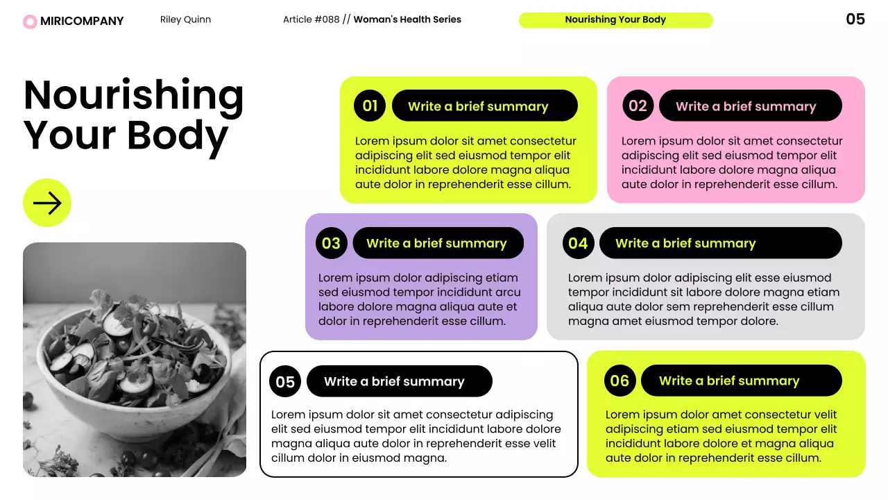 Yellow Neon Modern Women's Health Insight Presentation