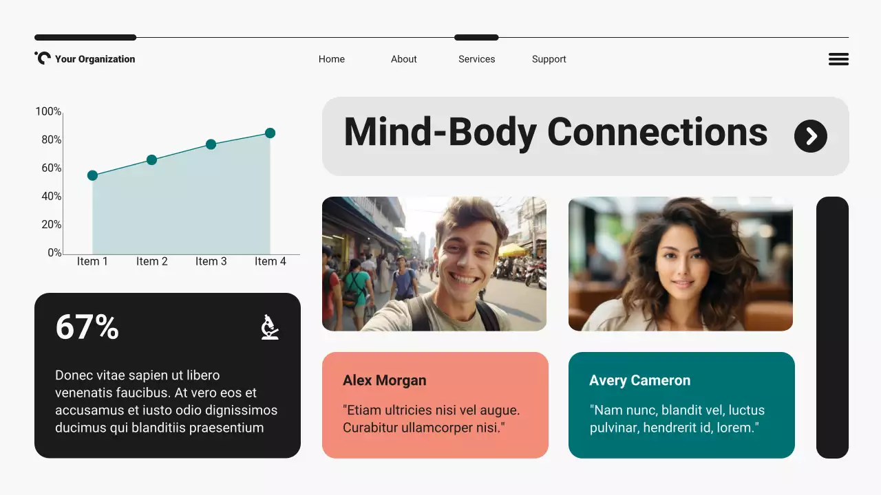 Teal and Orange Modern Bento Grid Women's Health and Wellness Presentation