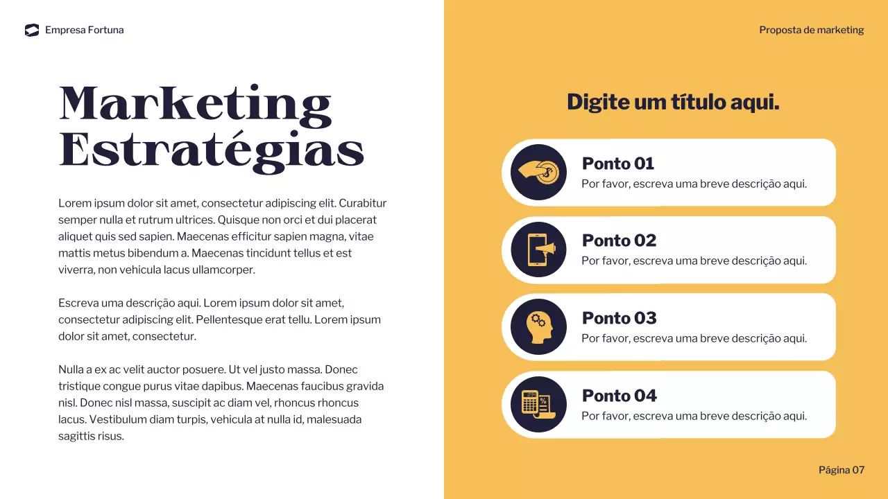 documento de marketing moderno da marinha