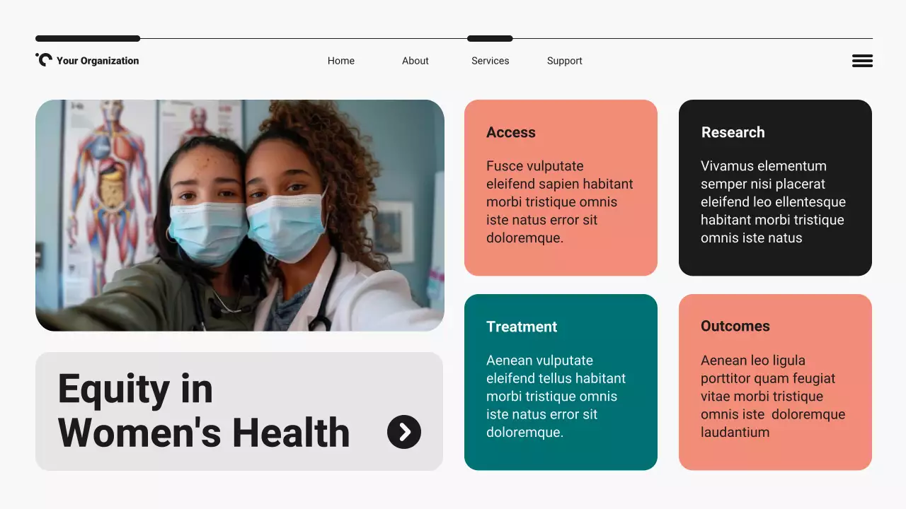 Teal and Orange Modern Bento Grid Women's Health and Wellness Presentation