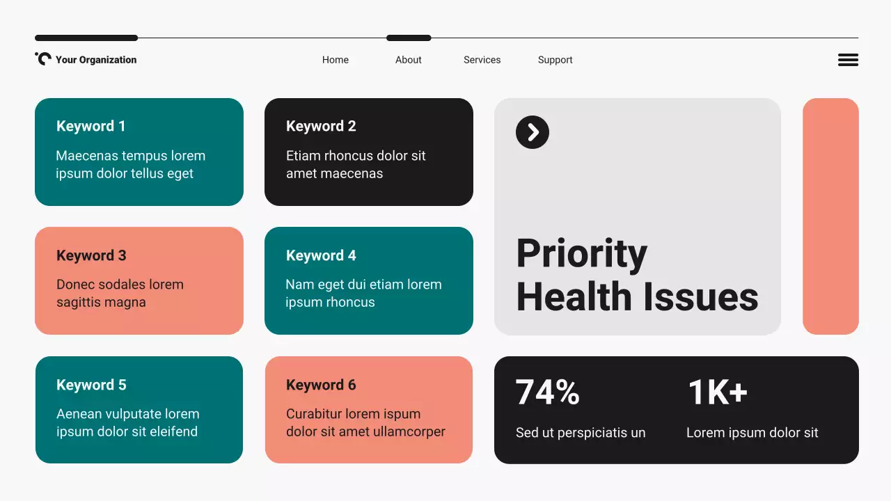 Teal and Orange Modern Bento Grid Women's Health and Wellness Presentation