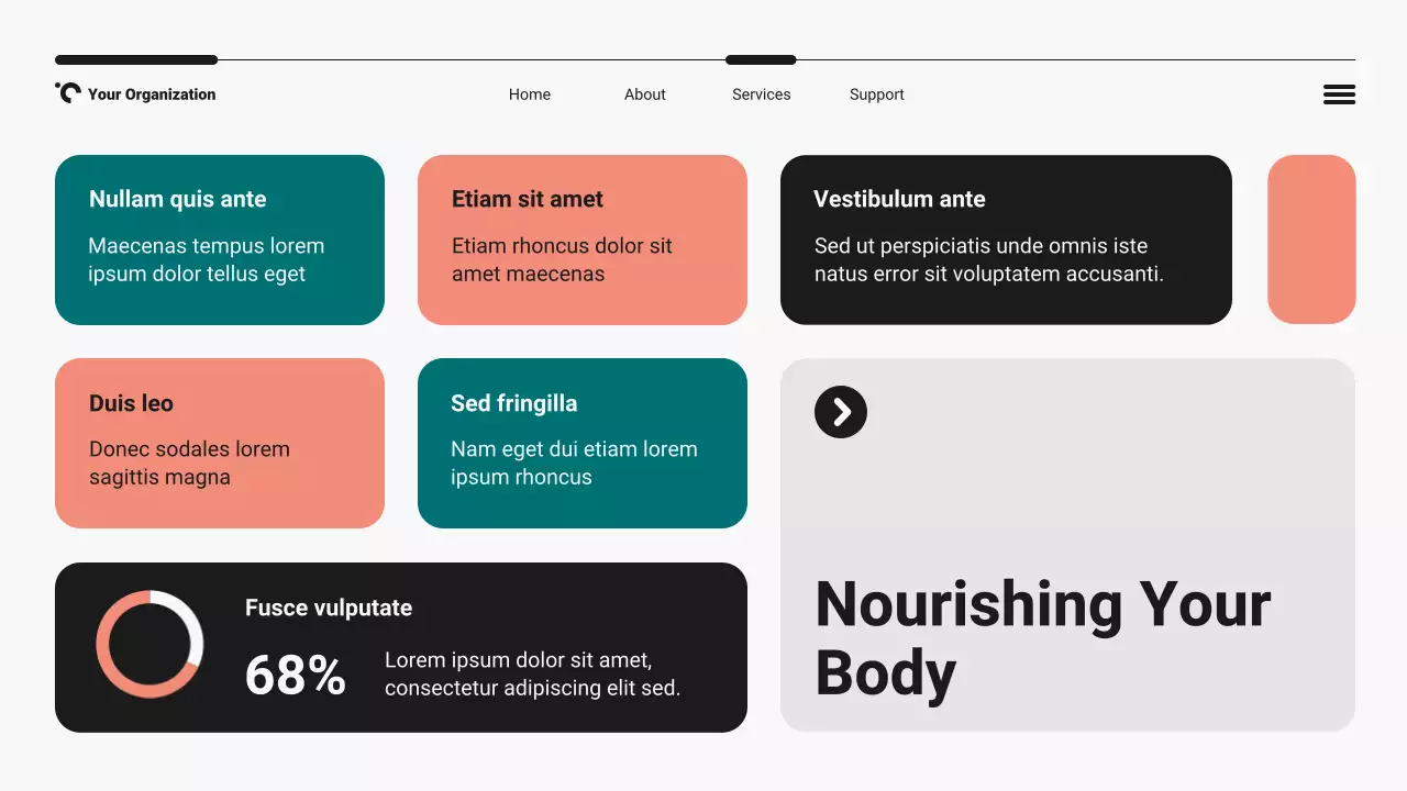 Teal and Orange Modern Bento Grid Women's Health and Wellness Presentation