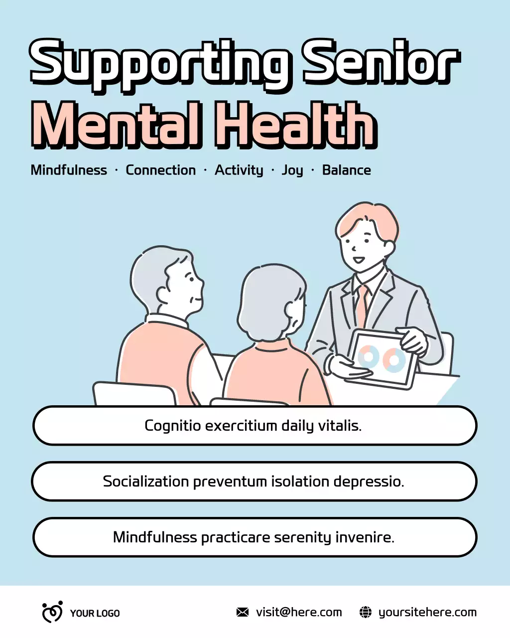 Blue Minimal Mental Health Guide Instagram Post