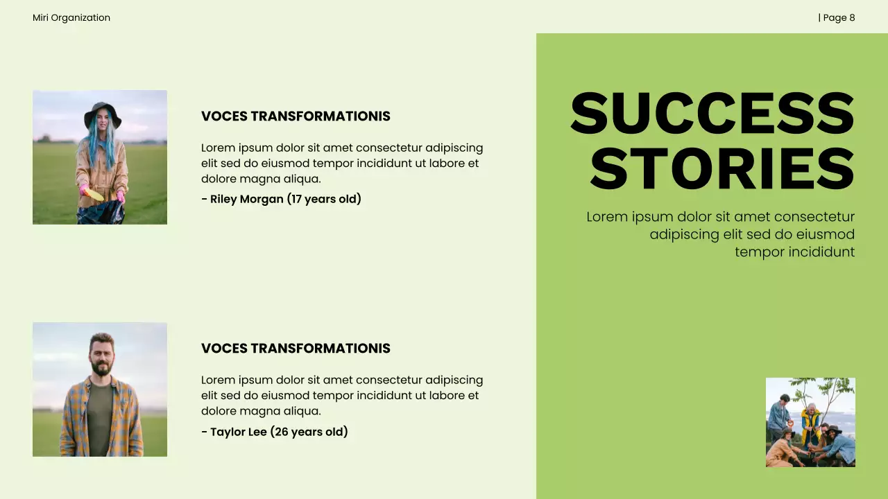 Green and Black Bold Non-Profit Impact Report Presentation