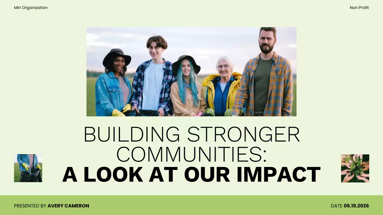 Green and Black Bold Non-Profit Impact Report Presentation