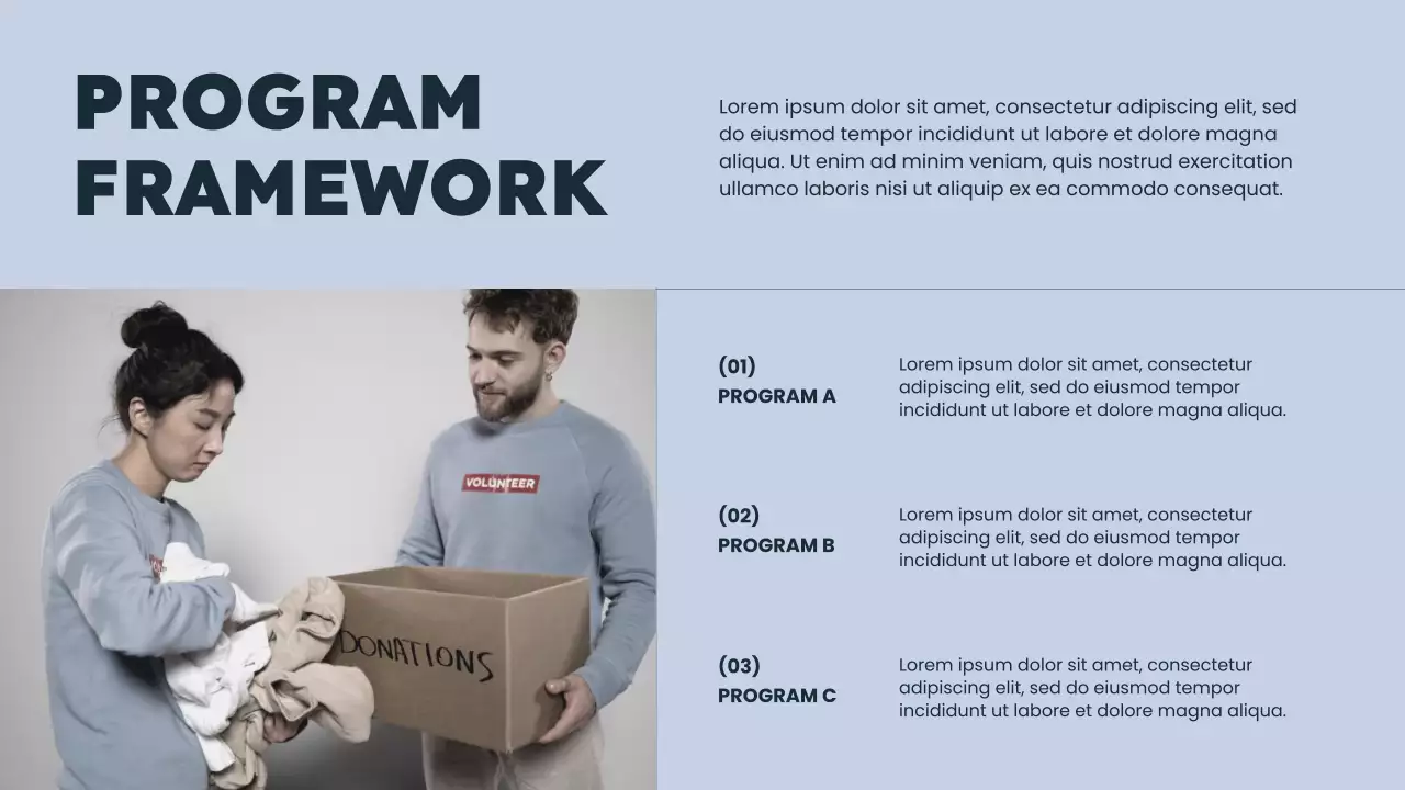 Blue and Black Minimalist Non-Profit Organization Impact Report Presentation