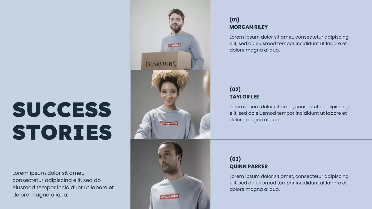 Blue and Black Minimalist Non-Profit Organization Impact Report Presentation