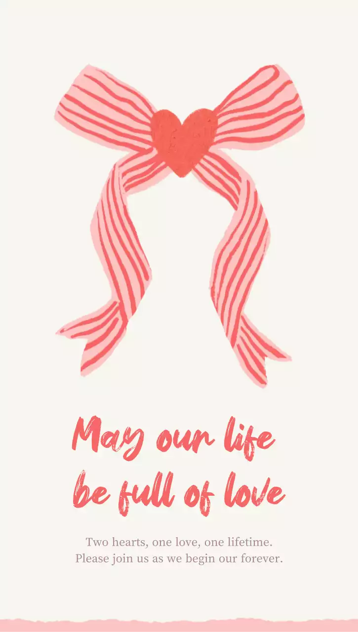 빨강 심플 결혼 초대장