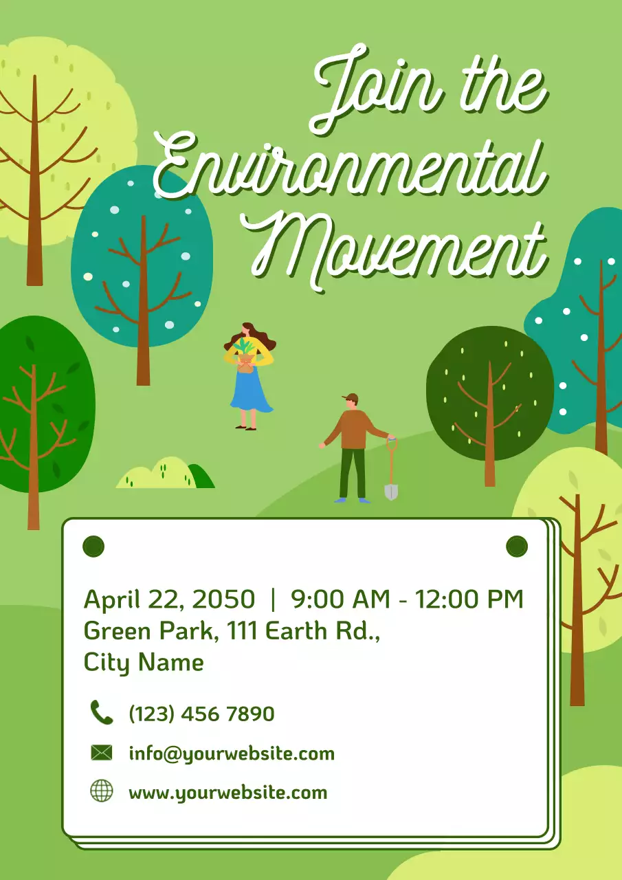 Green Minimal Go Green Event Poster