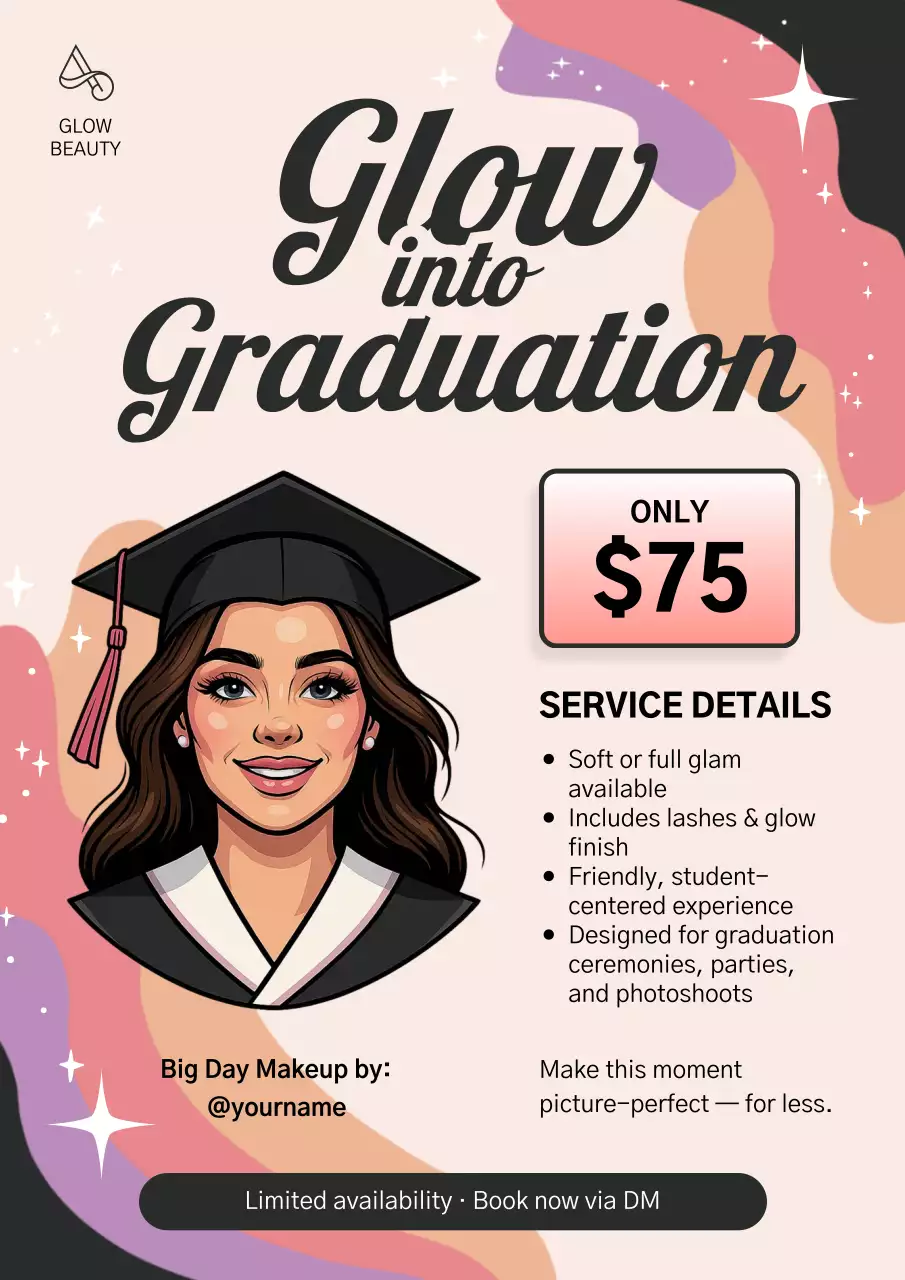 Coral Trendy Graduation Promotion Poster