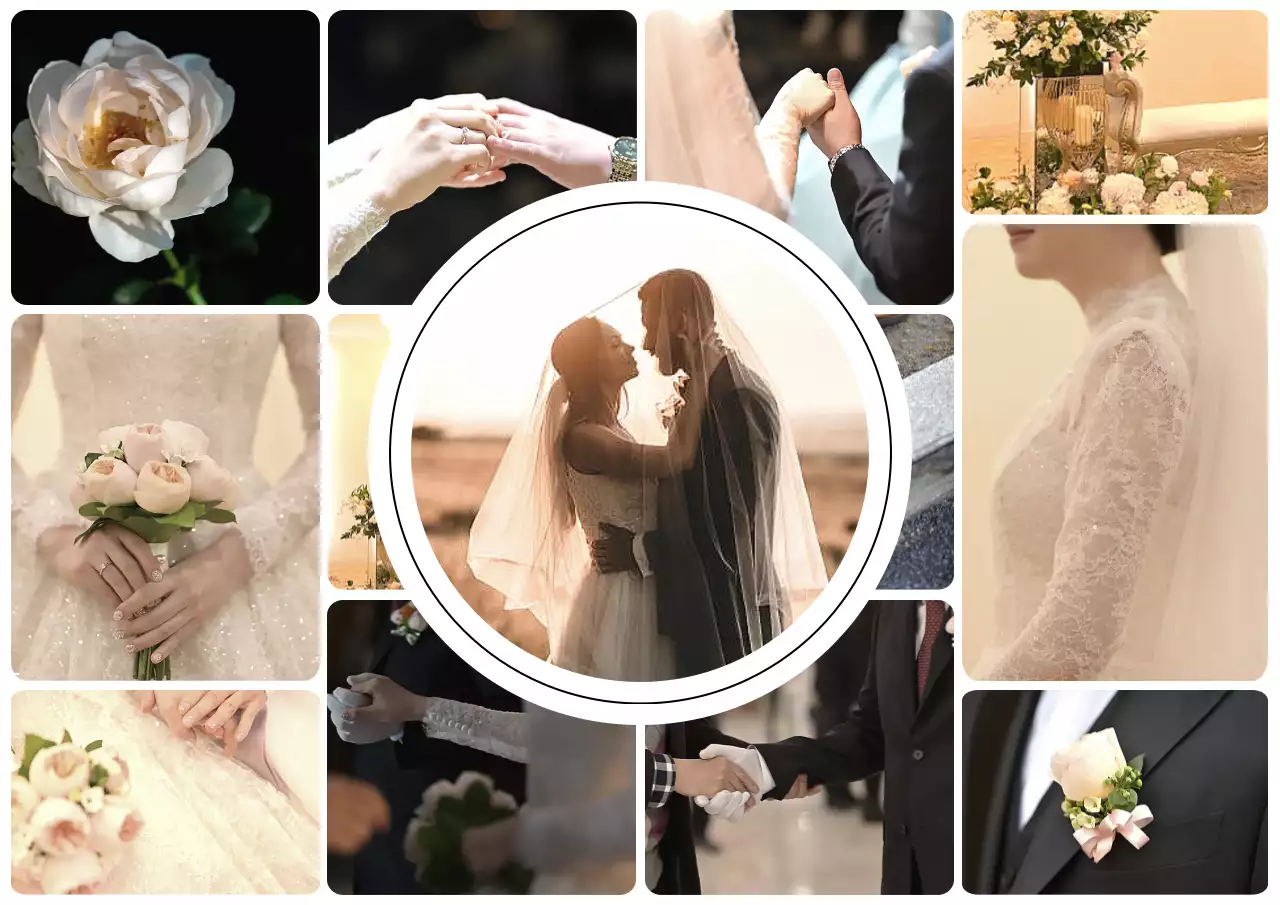 Beige Elegant Wedding Poster