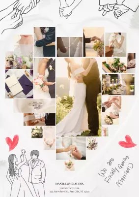 Beige Romantic Wedding Invitation Poster