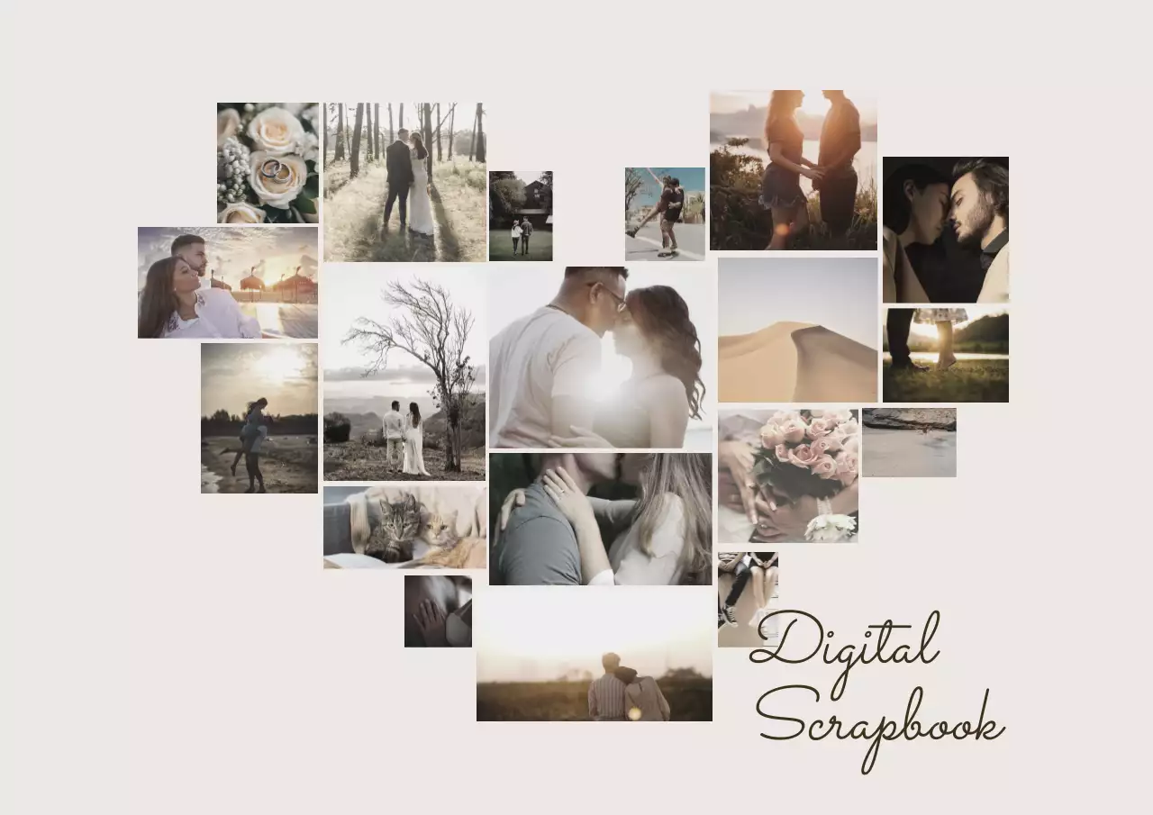 Beige Vintage Scrapbook Design Poster