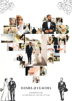 White Elegant Wedding Invitation Poster