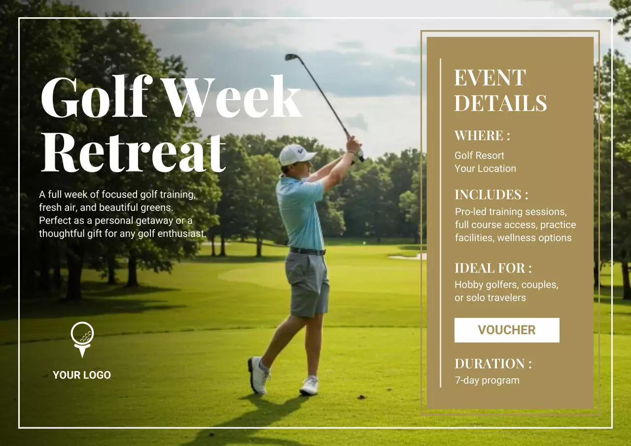 Green Modern Golf Promotion Poster