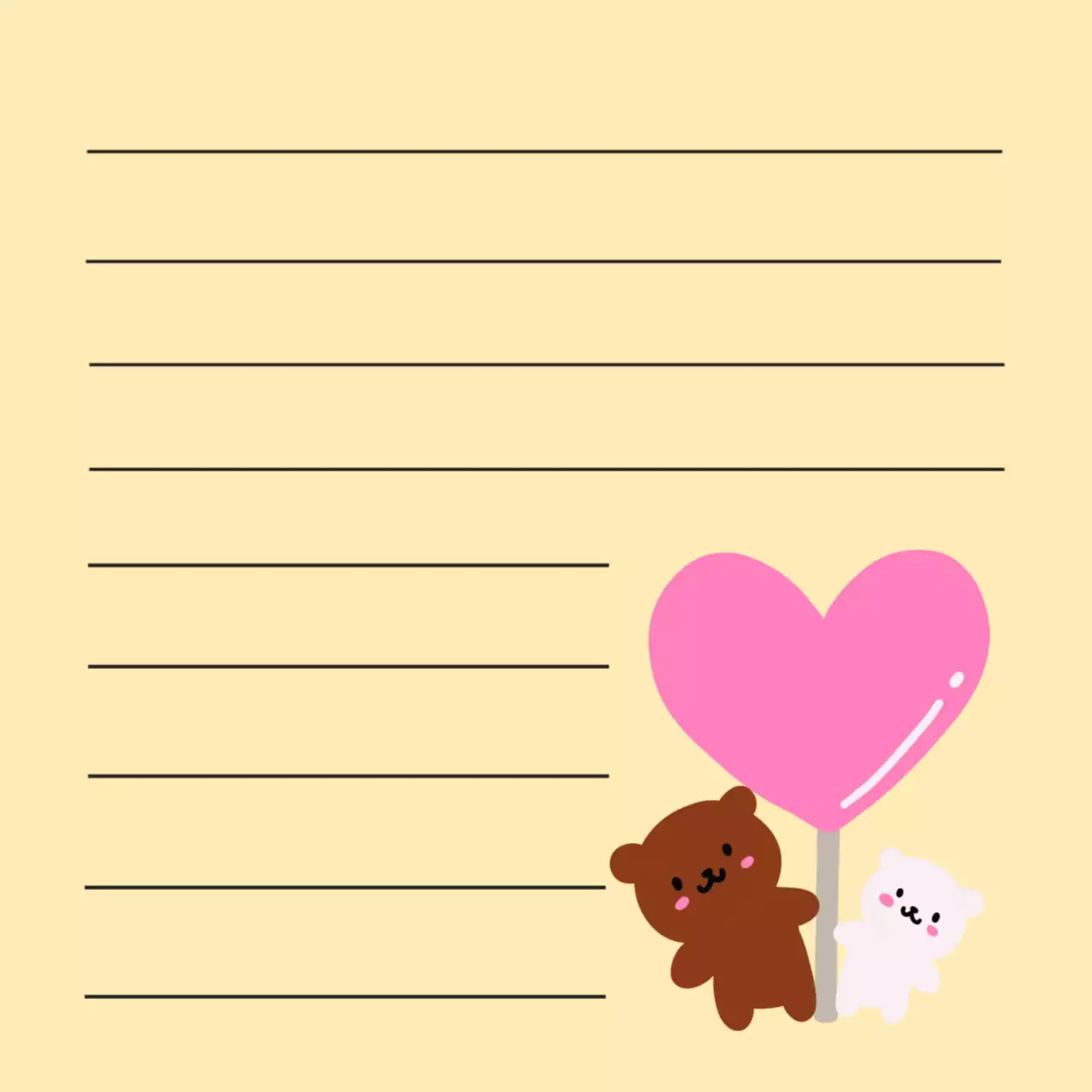 베이지 아기자기한 편지