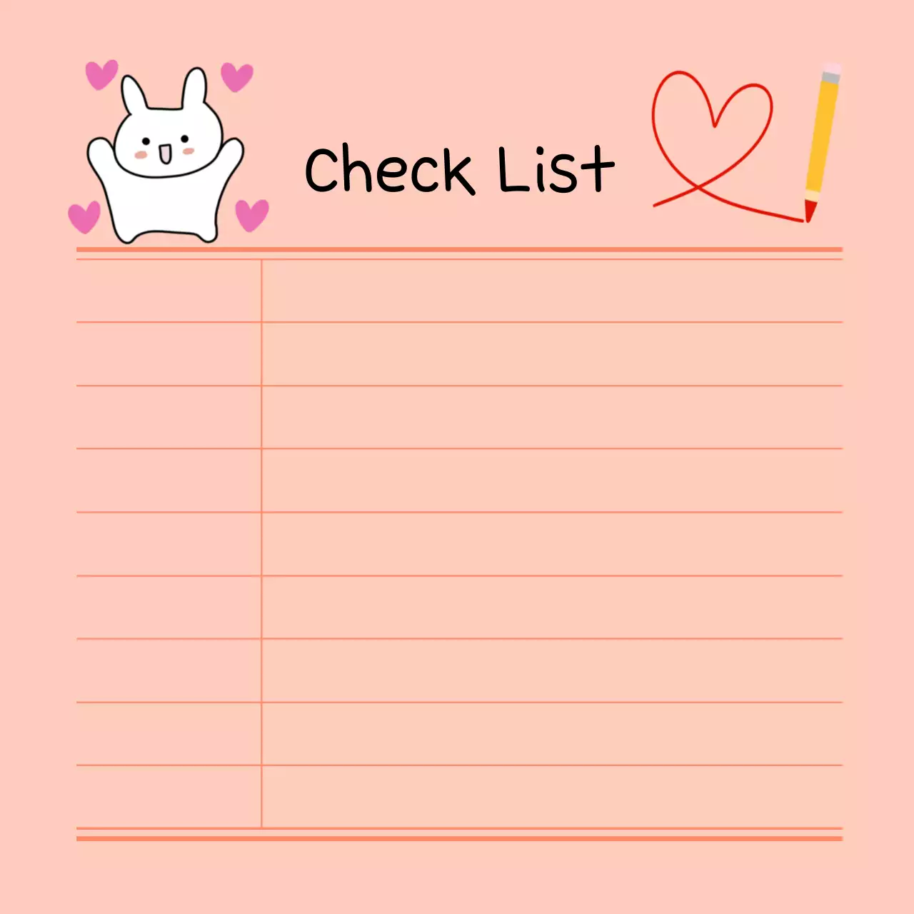 핑크 아기자기한 체크리스트 메모지