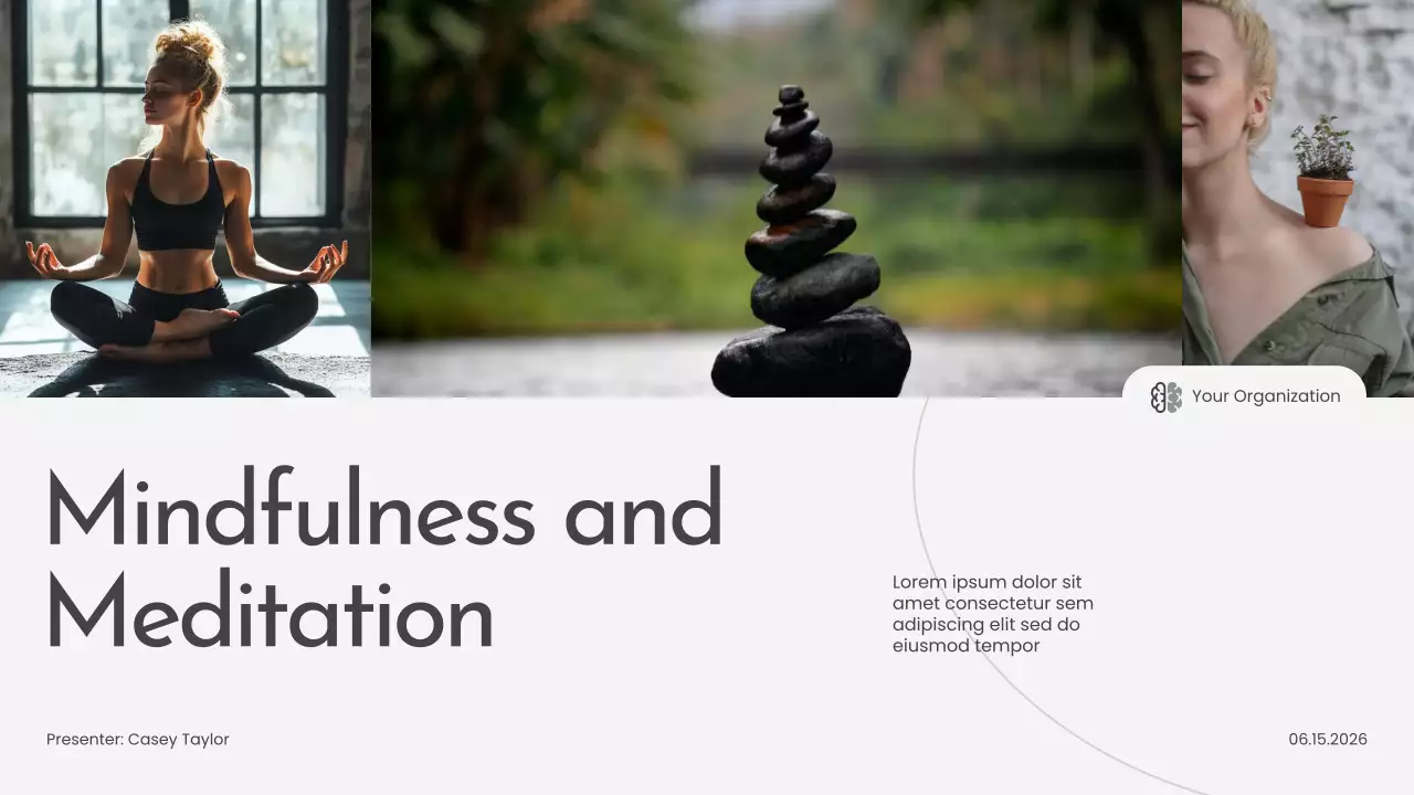 Grey Minimal Mindfulness Lecture Presentation