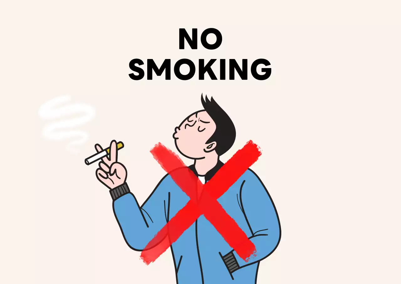 ベージュ シンプル 禁煙 看板