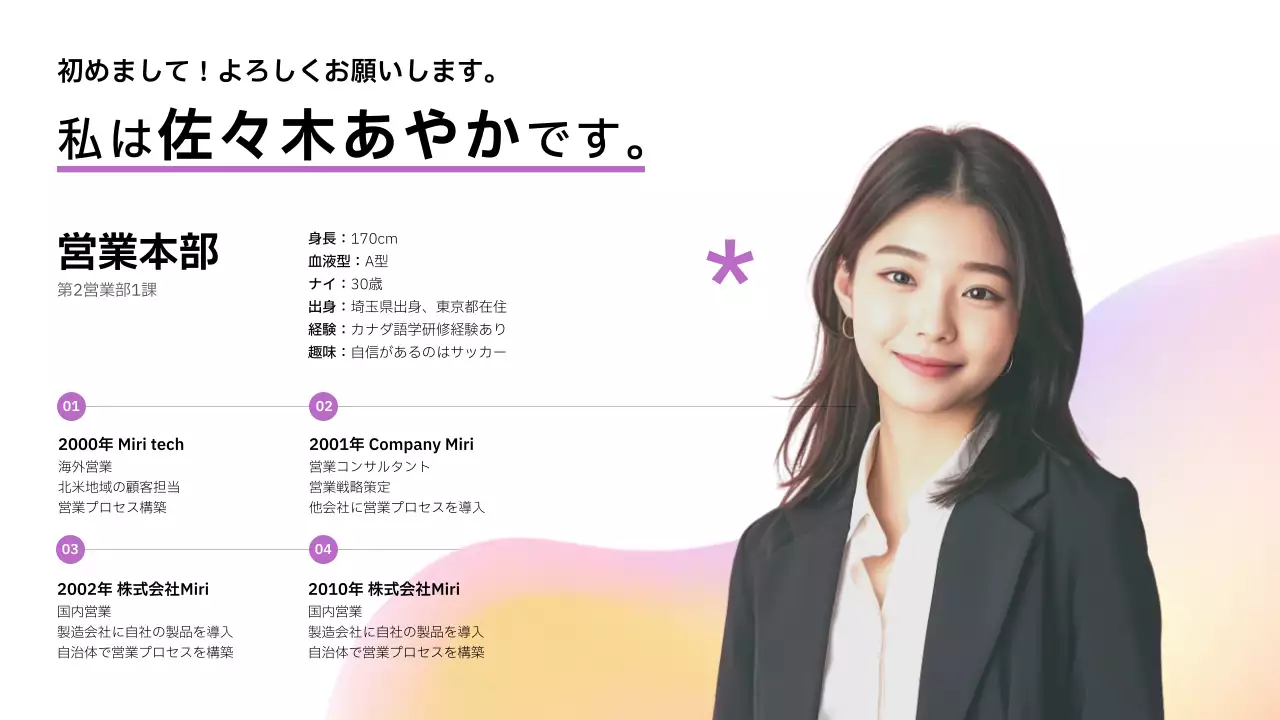 カラフル モダン ビジネス プロフィール