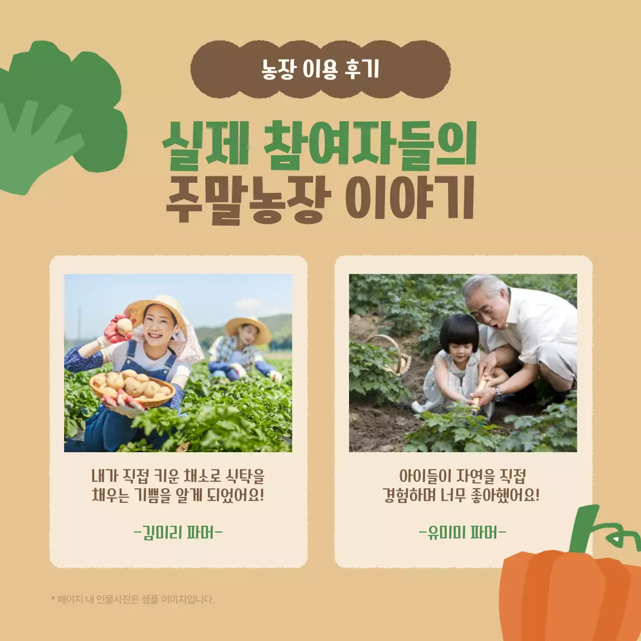 베이지 심플 농장 홍보