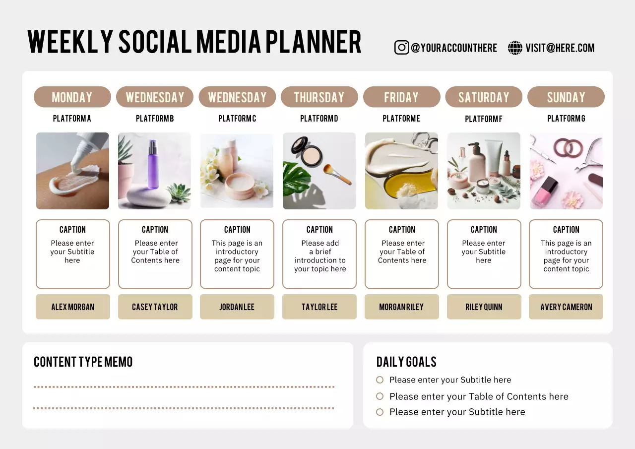 Beige Modern Social Media Planner Poster