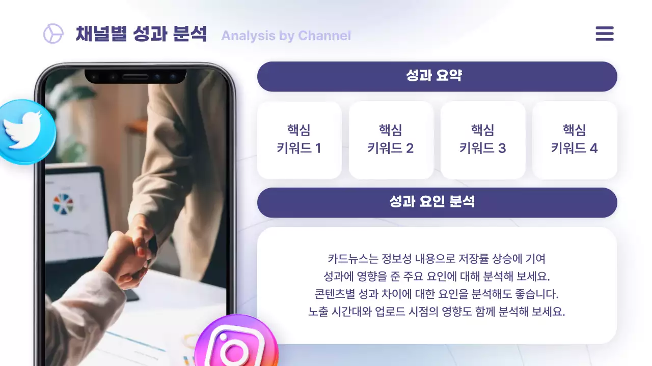 흰색 모던 소셜미디어 보고서