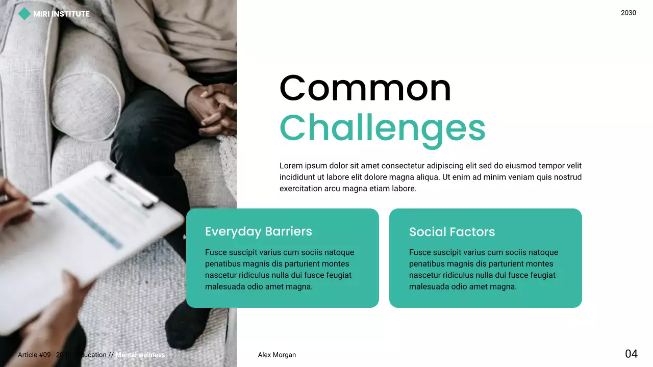 Teal Modern Minimalist Youth Mental Health Presentation