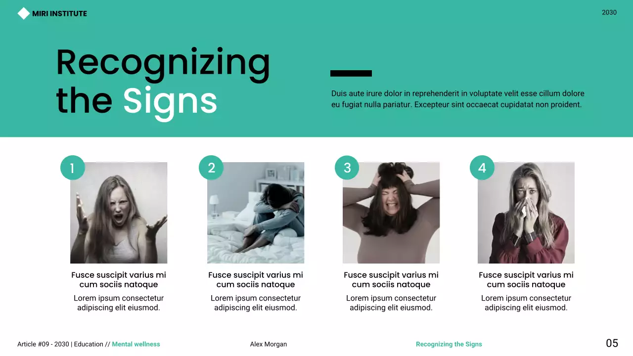 Teal Modern Minimalist Youth Mental Health Presentation