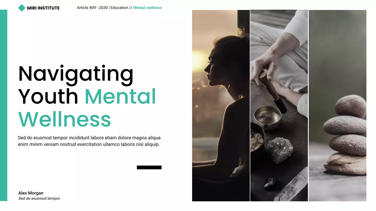 Teal Modern Minimalist Youth Mental Health Presentation