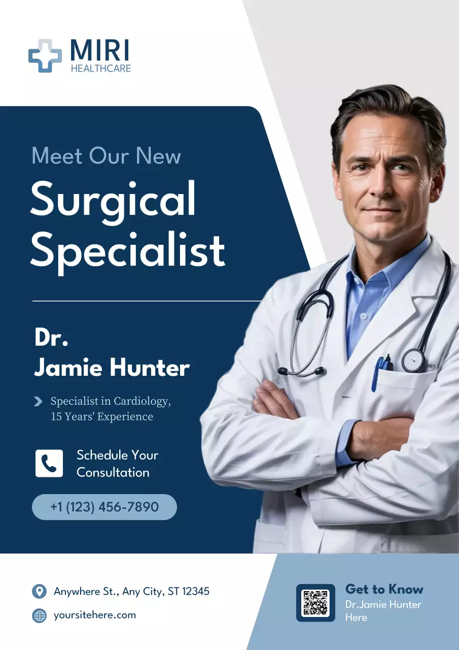 Blue Professional Introduction Medical Specialist Poster