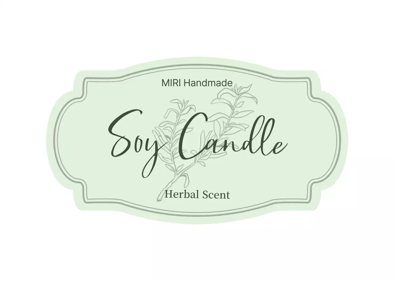 ミント シンプル キャンドル  ハンドメイド ラベル