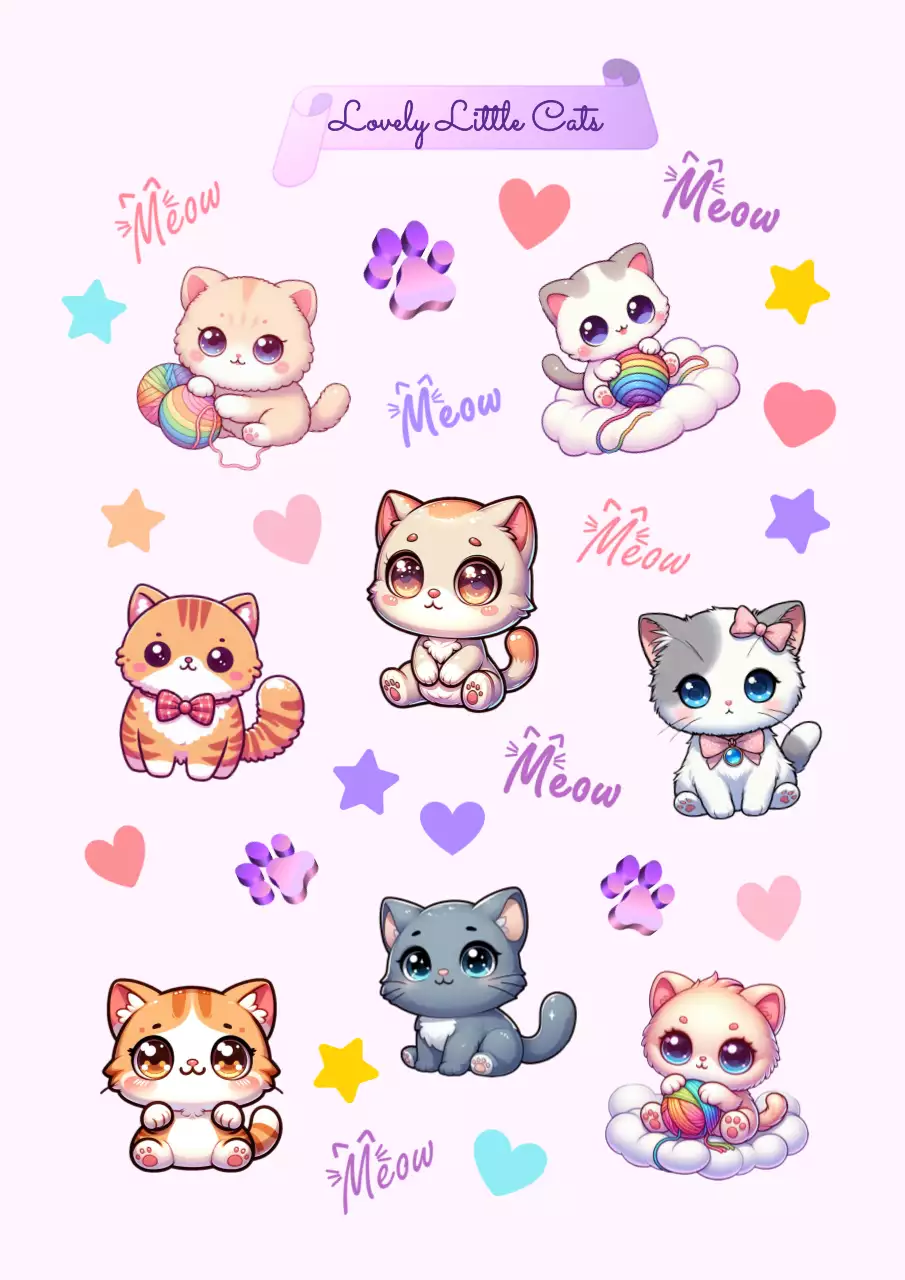 연보라 아기자기한 고양이 스티커