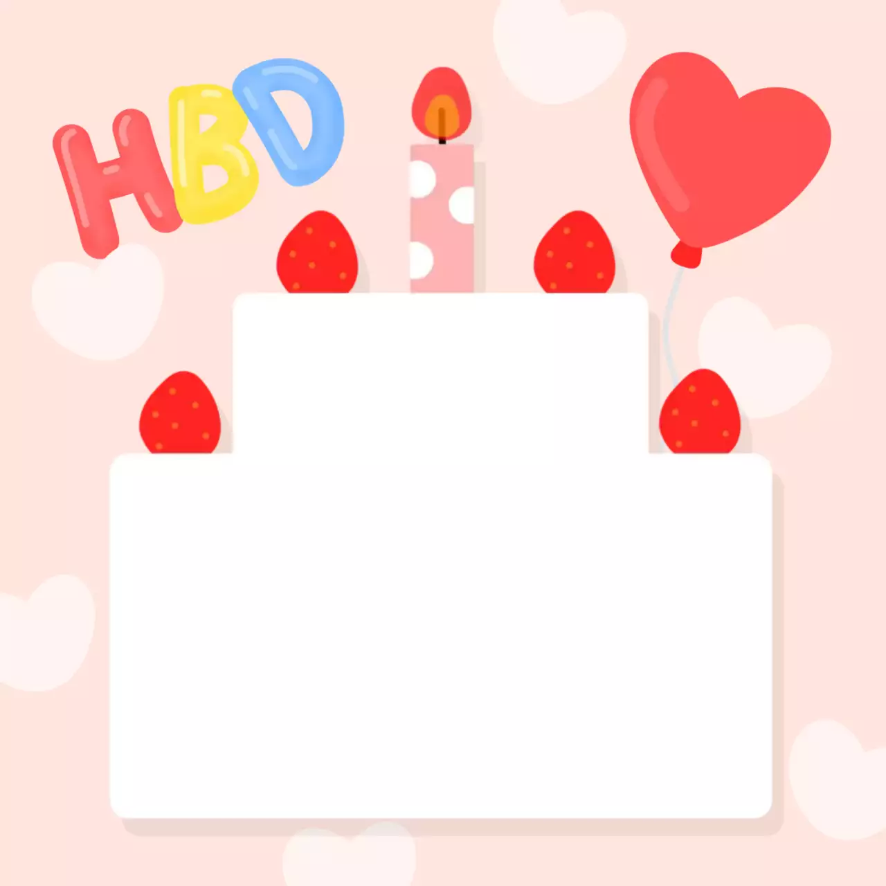 핑크 아기자기한 생일 기념