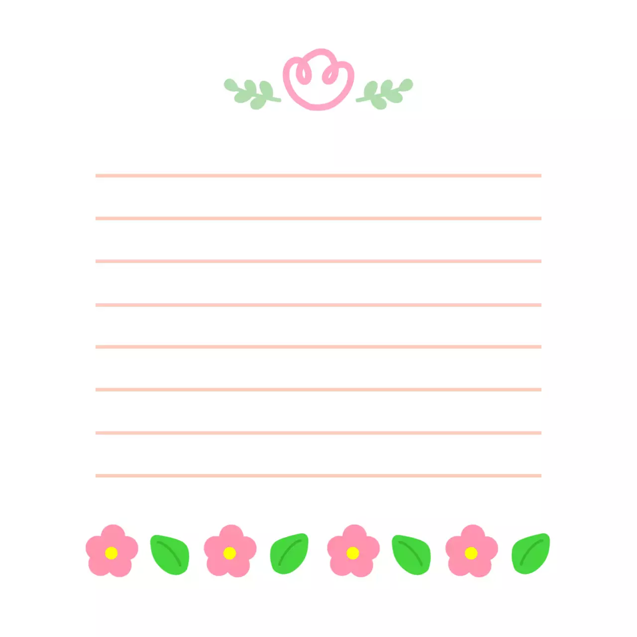 핑크 아기자기한 문구 메모지