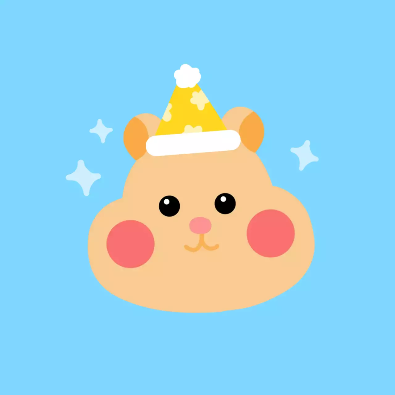 하늘색 아기자기한 동물 스티커