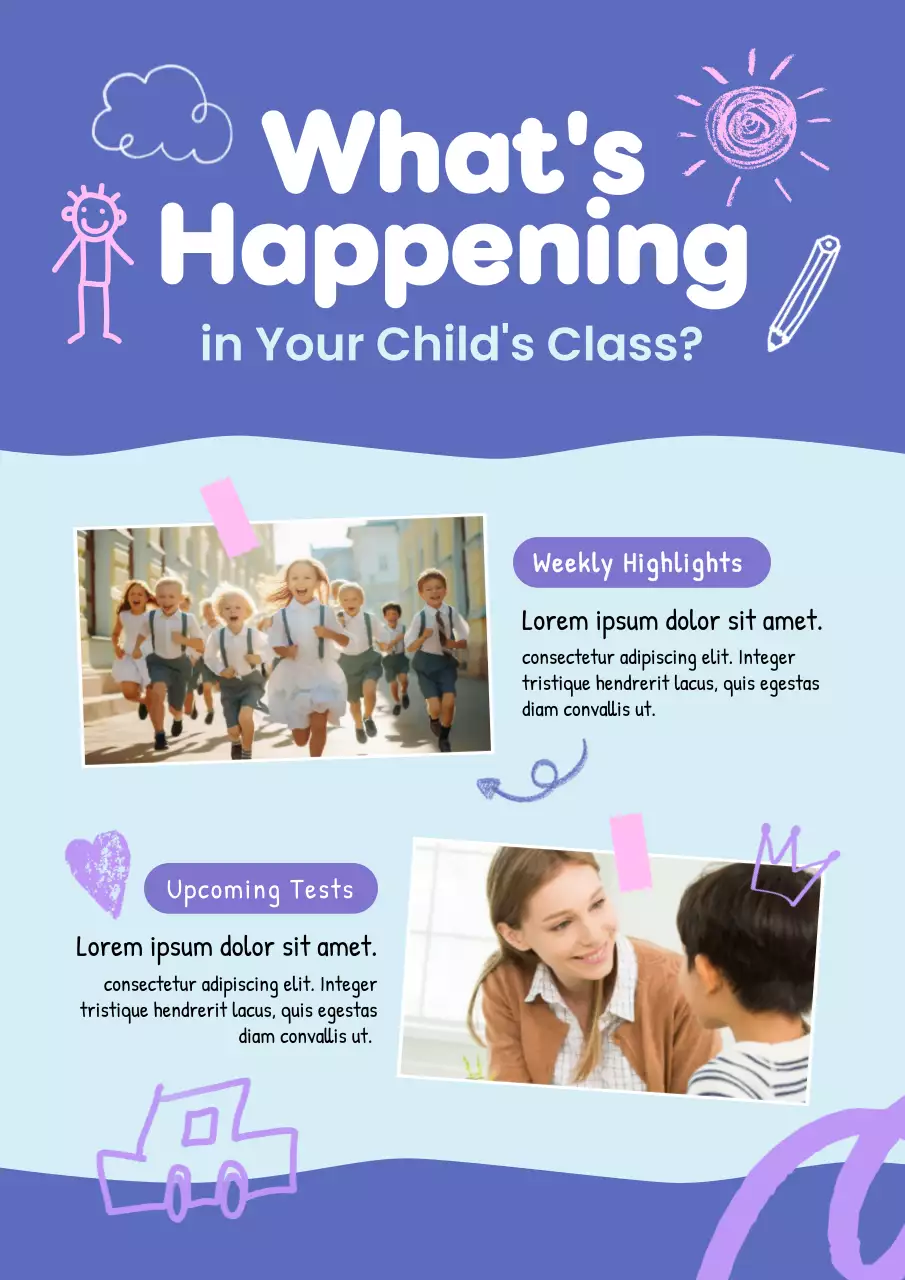 Blue Playful Education Newsletter Poster