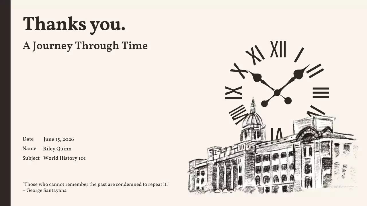 Beige Classic History Class Presentation