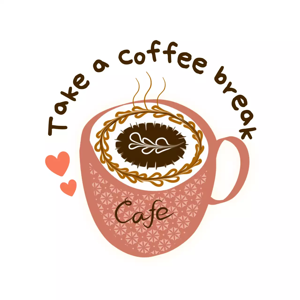 핑크 빈티지 카페 로고